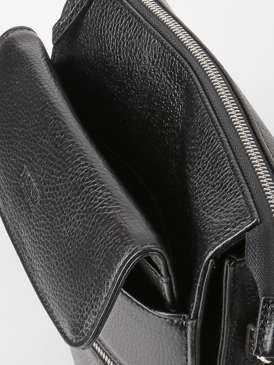 Мужской планшет с передним карманом от Bond из натуральной кожи черного цвета