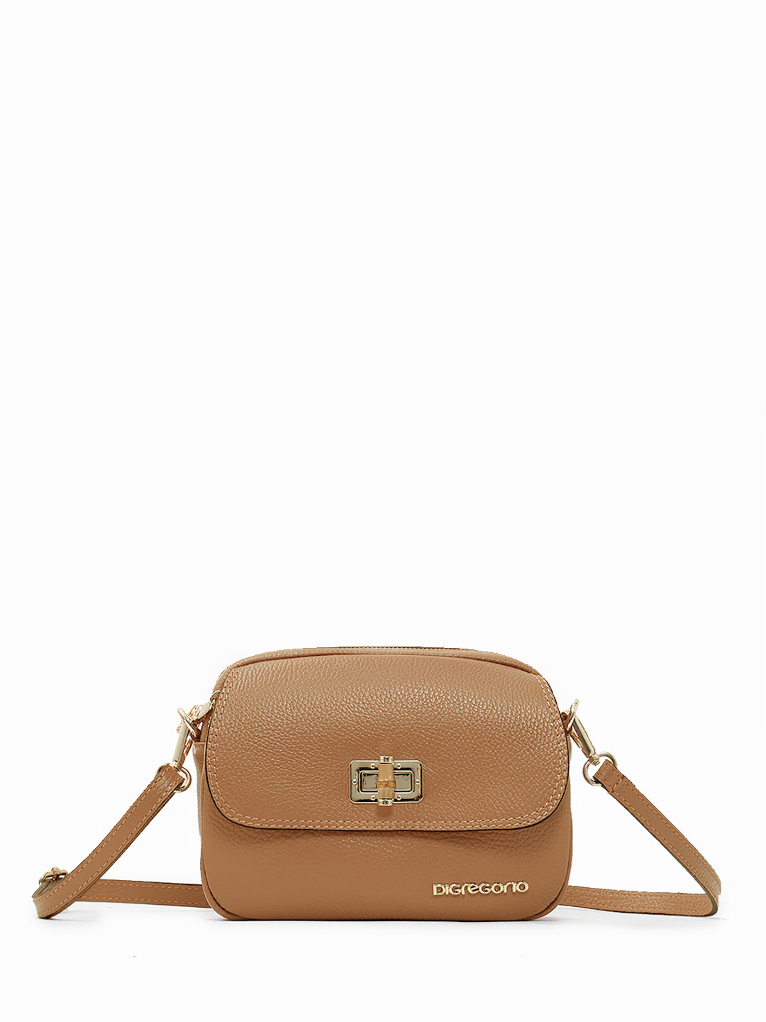 Кросс - боди с бамбуковой пуговицей от Di Gregorio в рыжем цвете