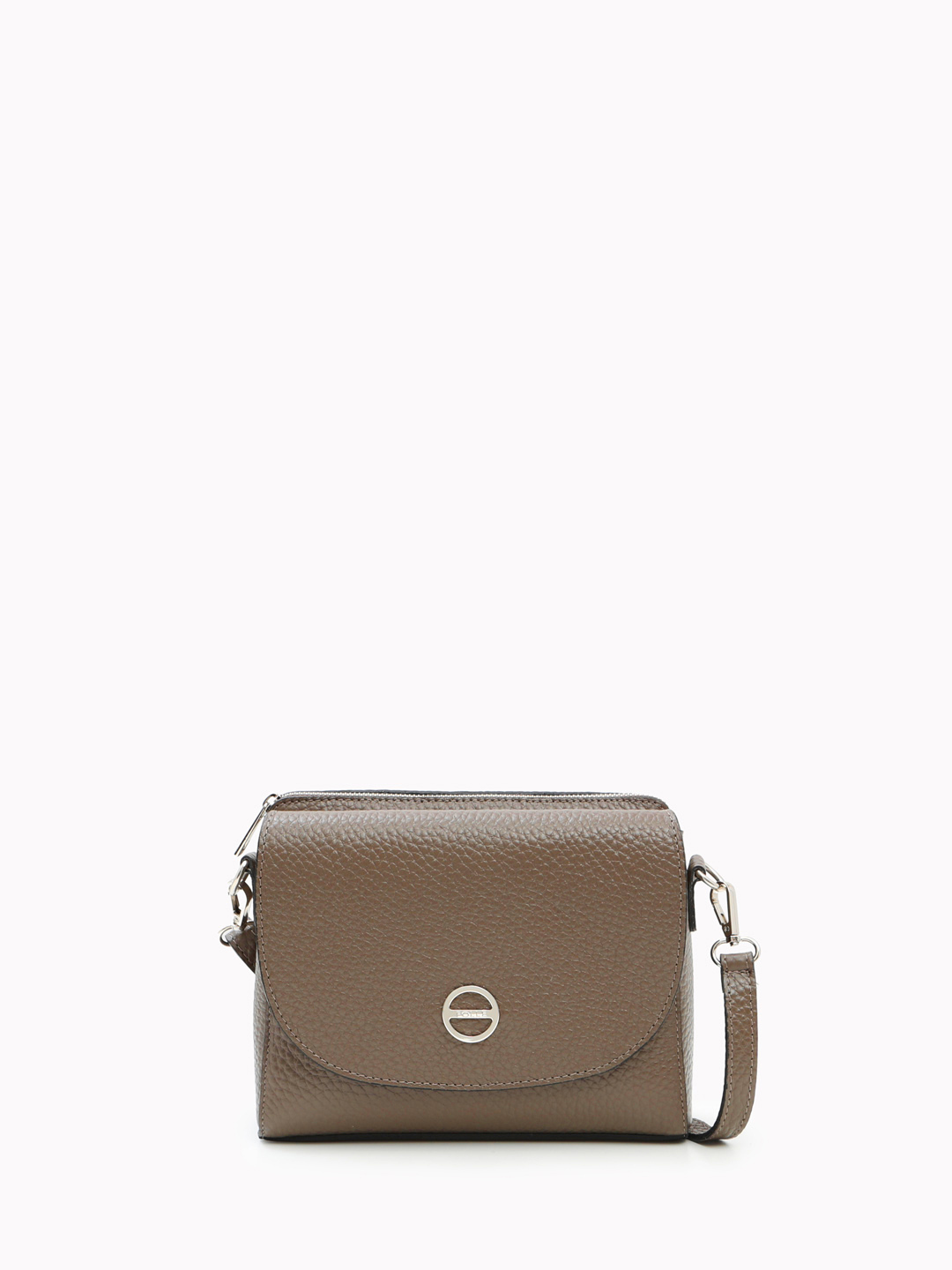Кросс-боди на плечо с тремя отделениями и круглой фирменной фурнитурой от FOLLE в цвете тауп