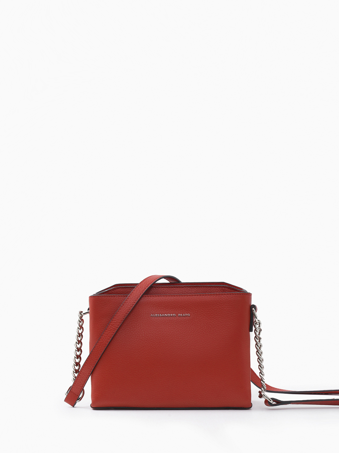 Кросс-боди на плечо с ремнём с элементами цепочки от Alessandro Beato в красном цвете