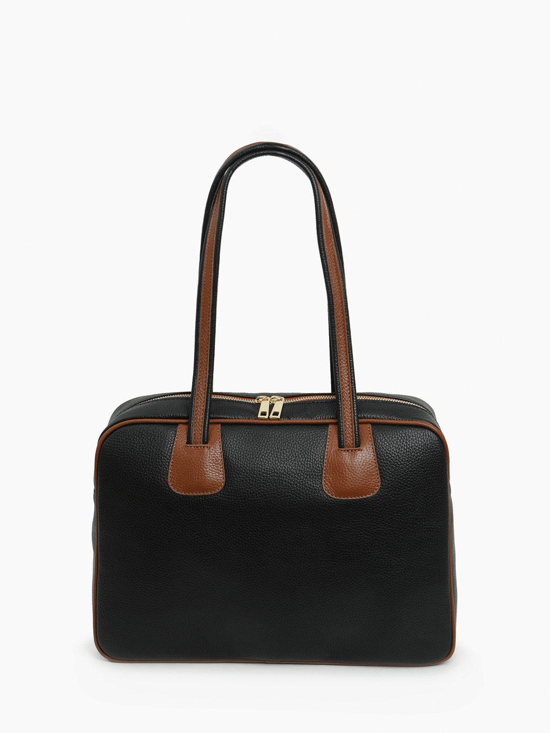 Сумка в размере L с золотистой фурнитурой от FOLLE чёрного цвета