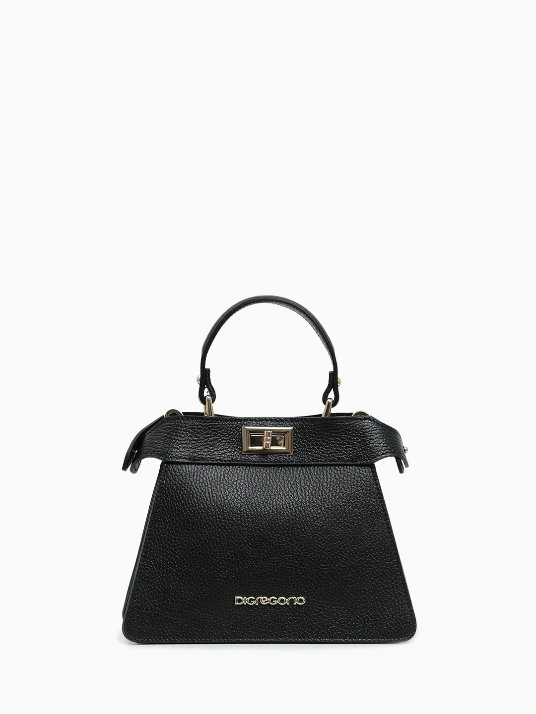 Сумка с подвеской в виде платка-твилли от Di Gregorio в чёрном цвете