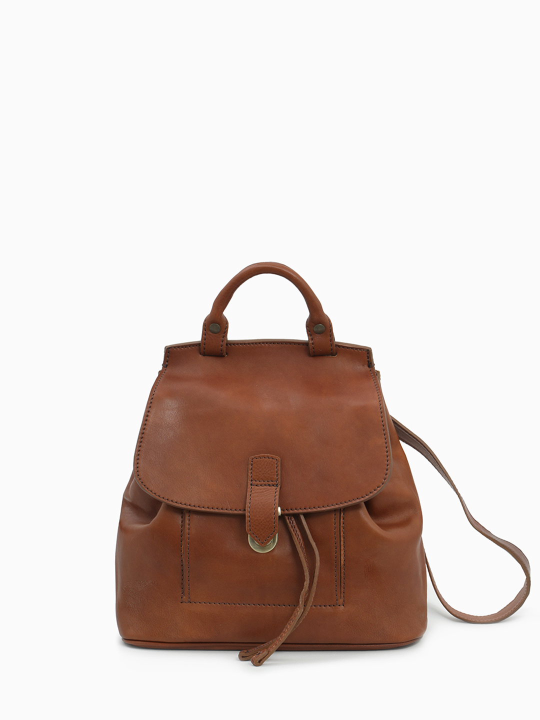 Рюкзак рыжего цвета из натуральной винтажной кожи vacchetta от Folle uomo