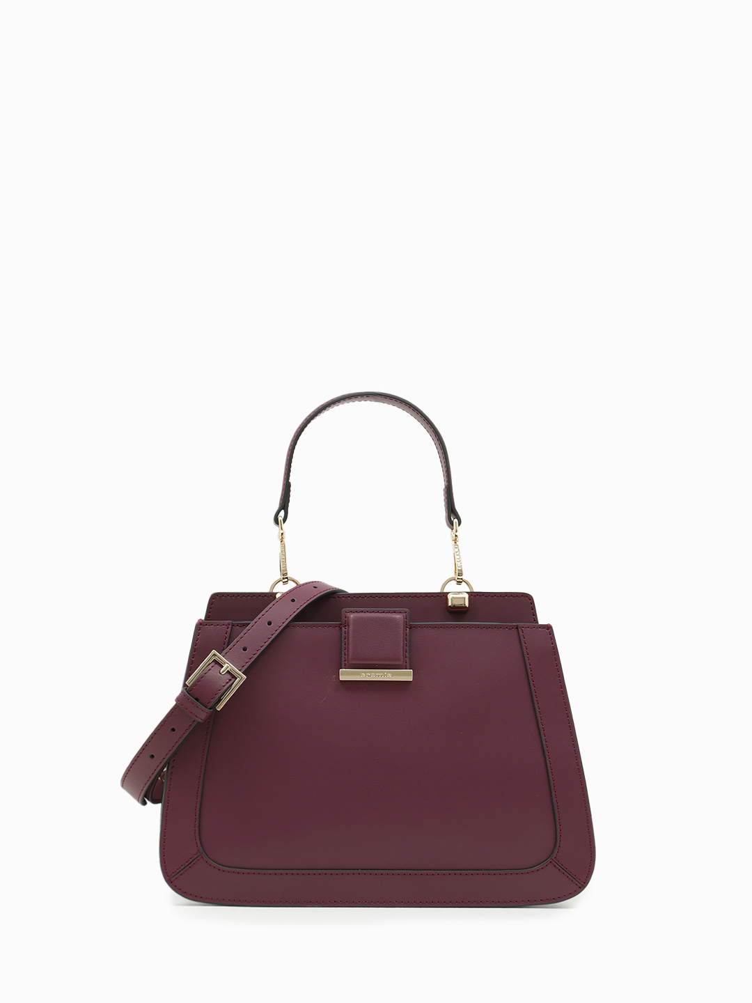 Тоут жесткой формы MARIKA из натуральной кожи с двумя отделениями от CROMIA в бордовом цвете