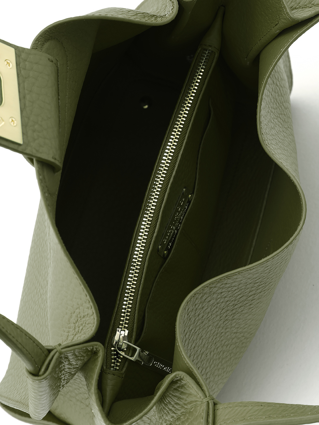 Сумка-мешок с металлической пряжкой с монограммой Gironacci в оливковом цвете oliva