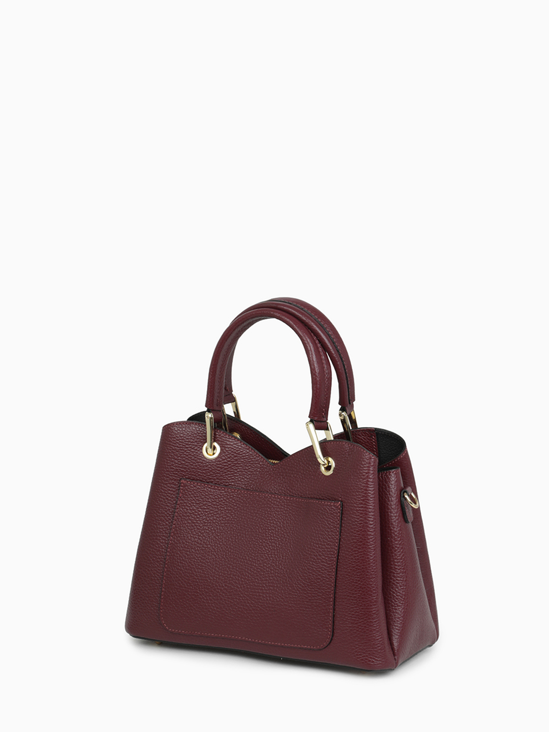 Тоут вееробразной формы в крупнозернистой коже бордового цвета от FOLLE