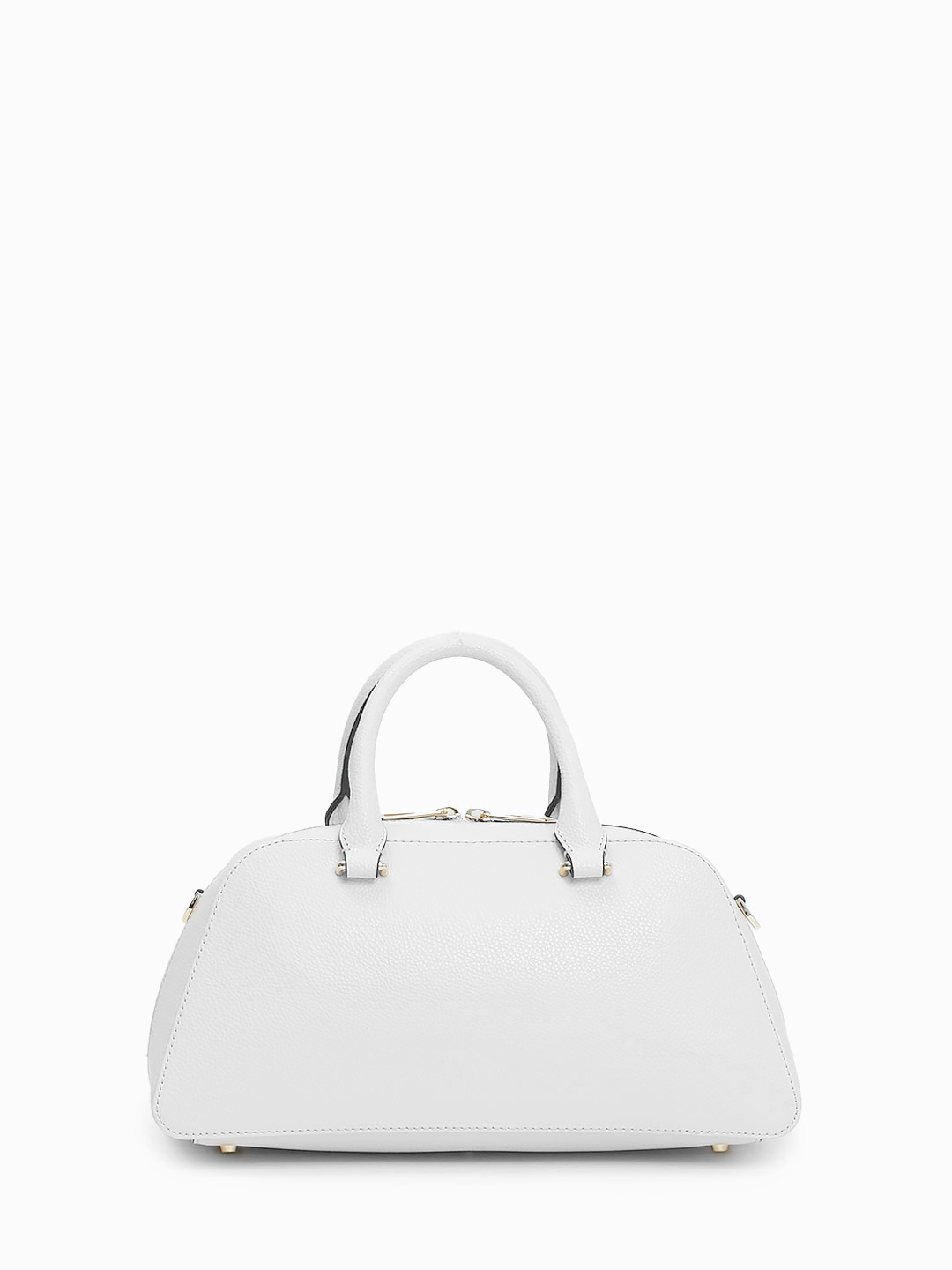 Небольшая сумка трапециевидной формы с жесткими ручками от Cromia из натуральной белой кожи