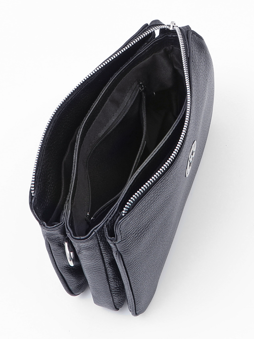 Кросс-боди с тремя отделениями и переплетением букв логотипа BE NICE в синем цвете