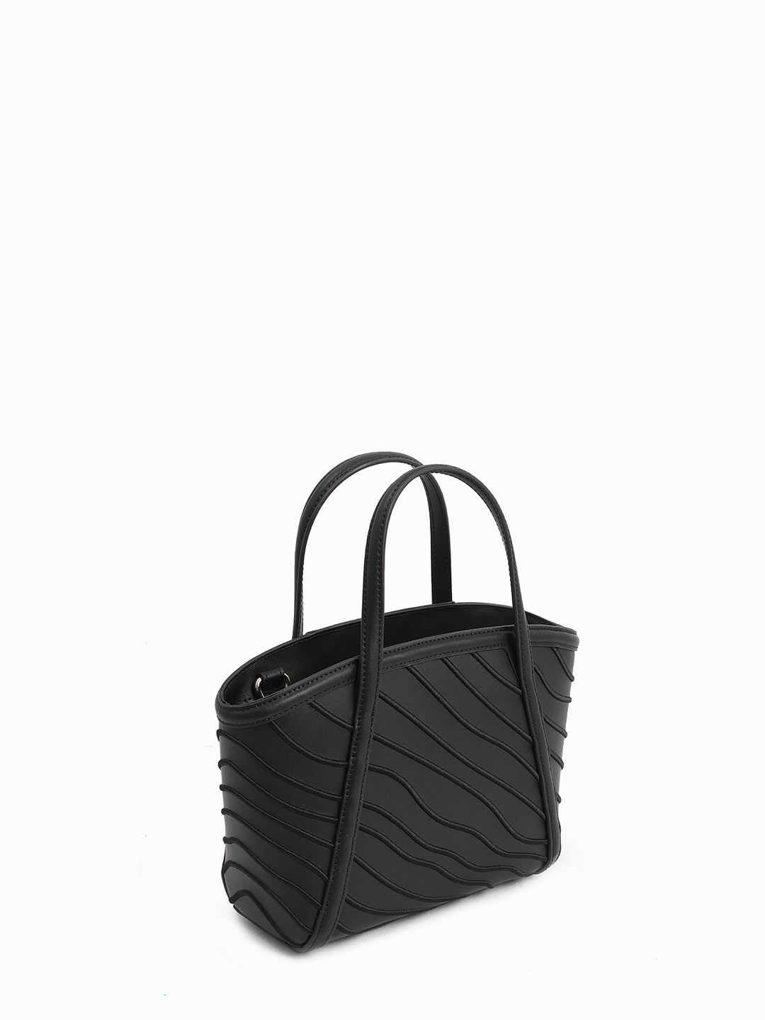 Сумка-трапеция в размере S с тиснёным логотипом CROMIA в чёрном цвете