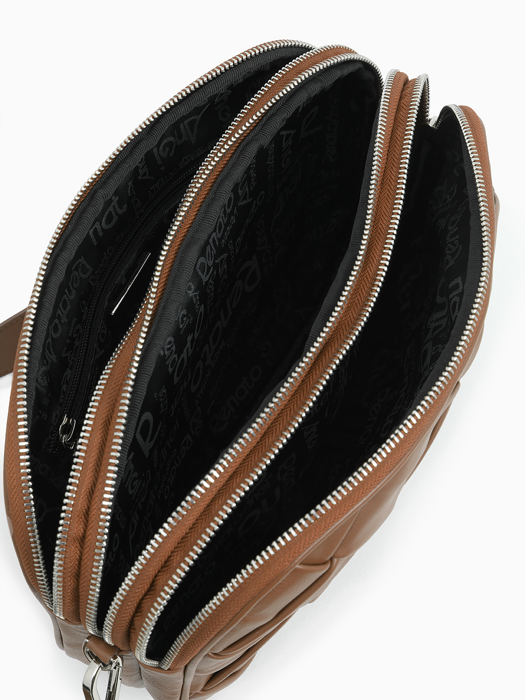 сумка через плечо с широким плетением от Renato Angi в коричневом цвете