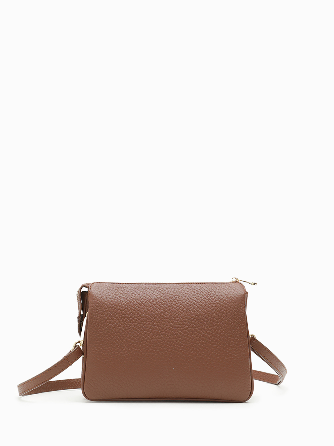 Кросс-боди рыжего оттенка с тремя отделениями и логотипом Di Gregorio