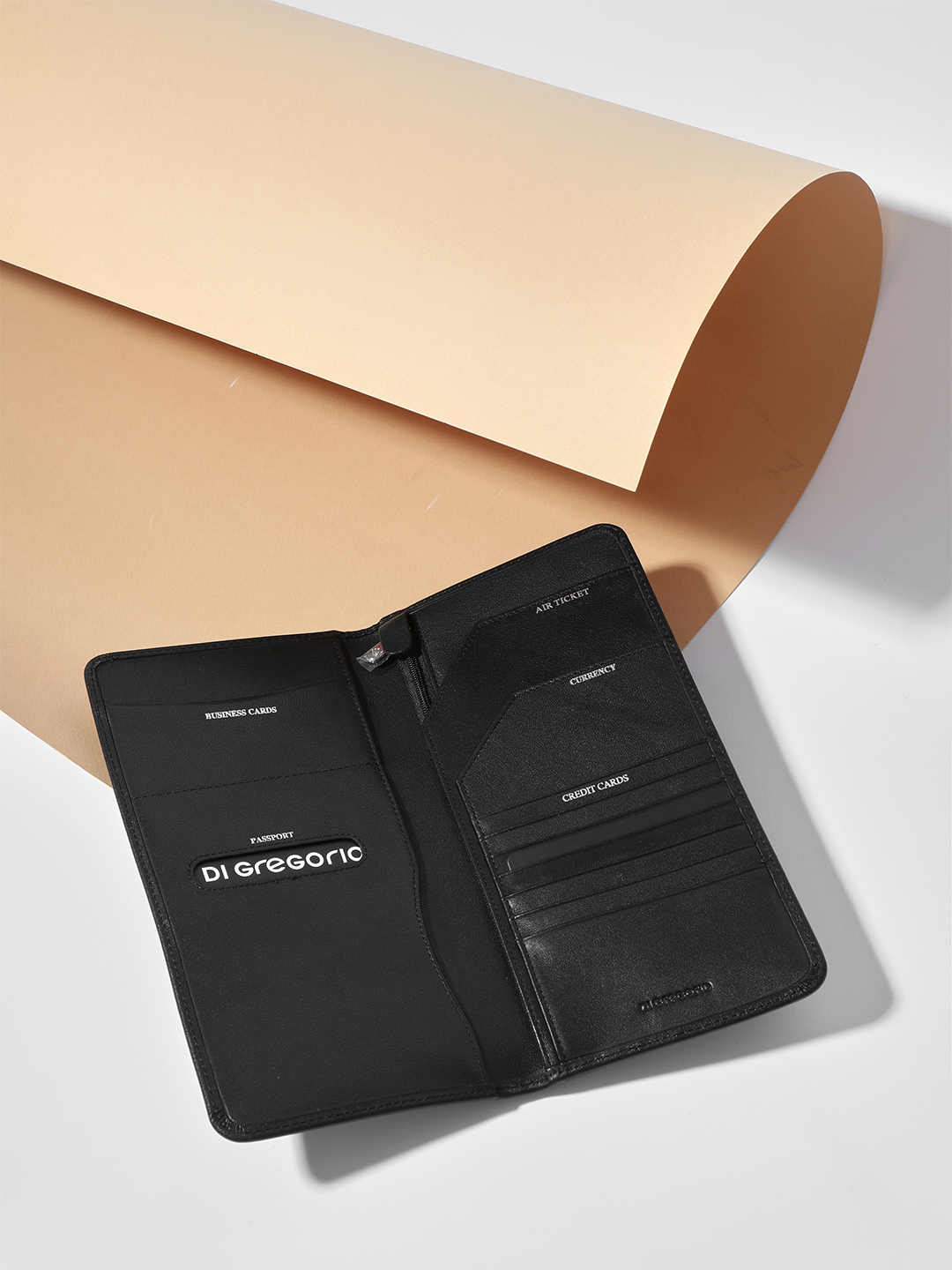 Мужской органайзер дорожный с именными буквами Di Gregorio чёрного цвета