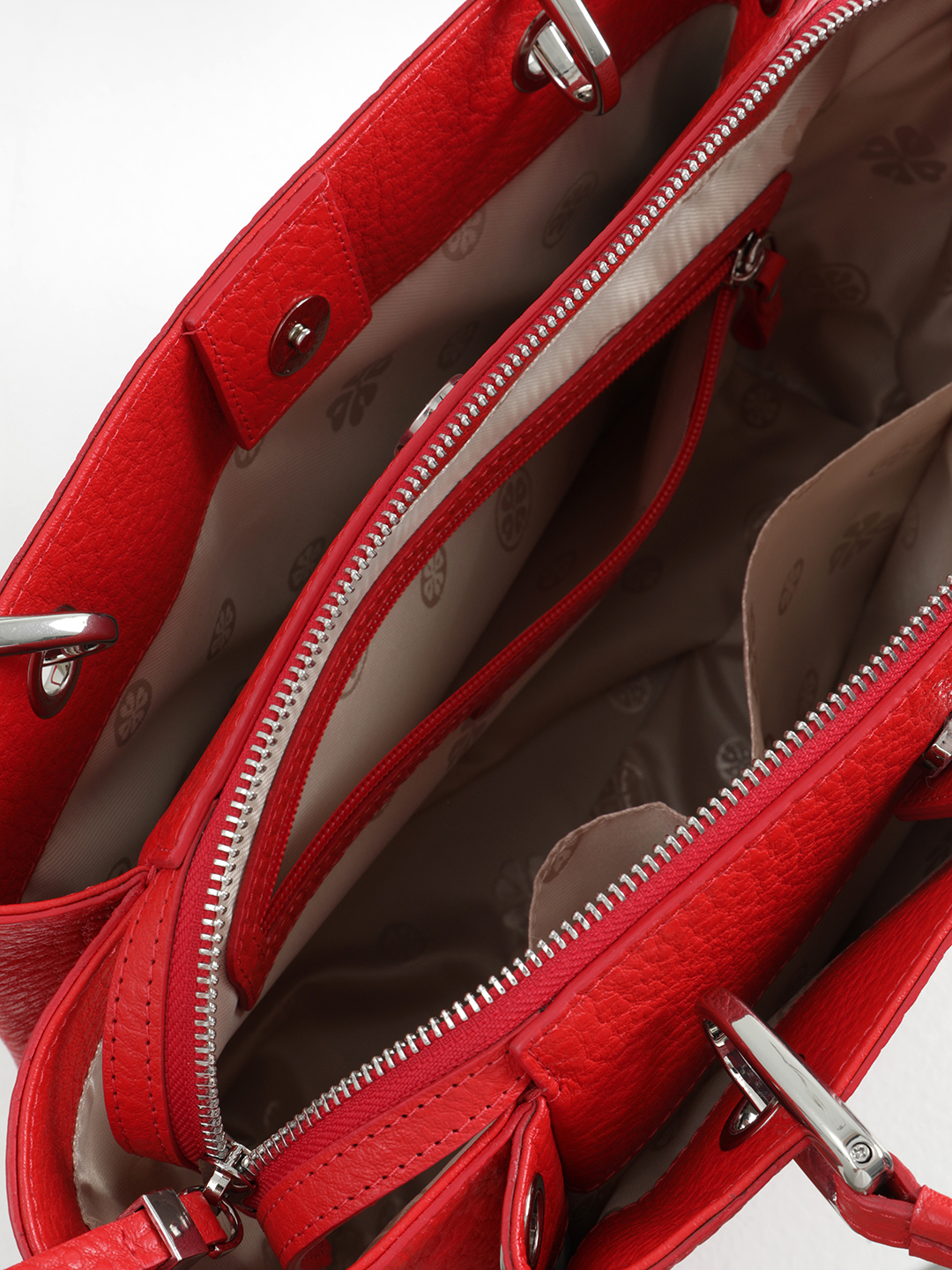 Сумка-тоут с ручками на кольцах и патчем с логотипом KELLEN в красном цвете